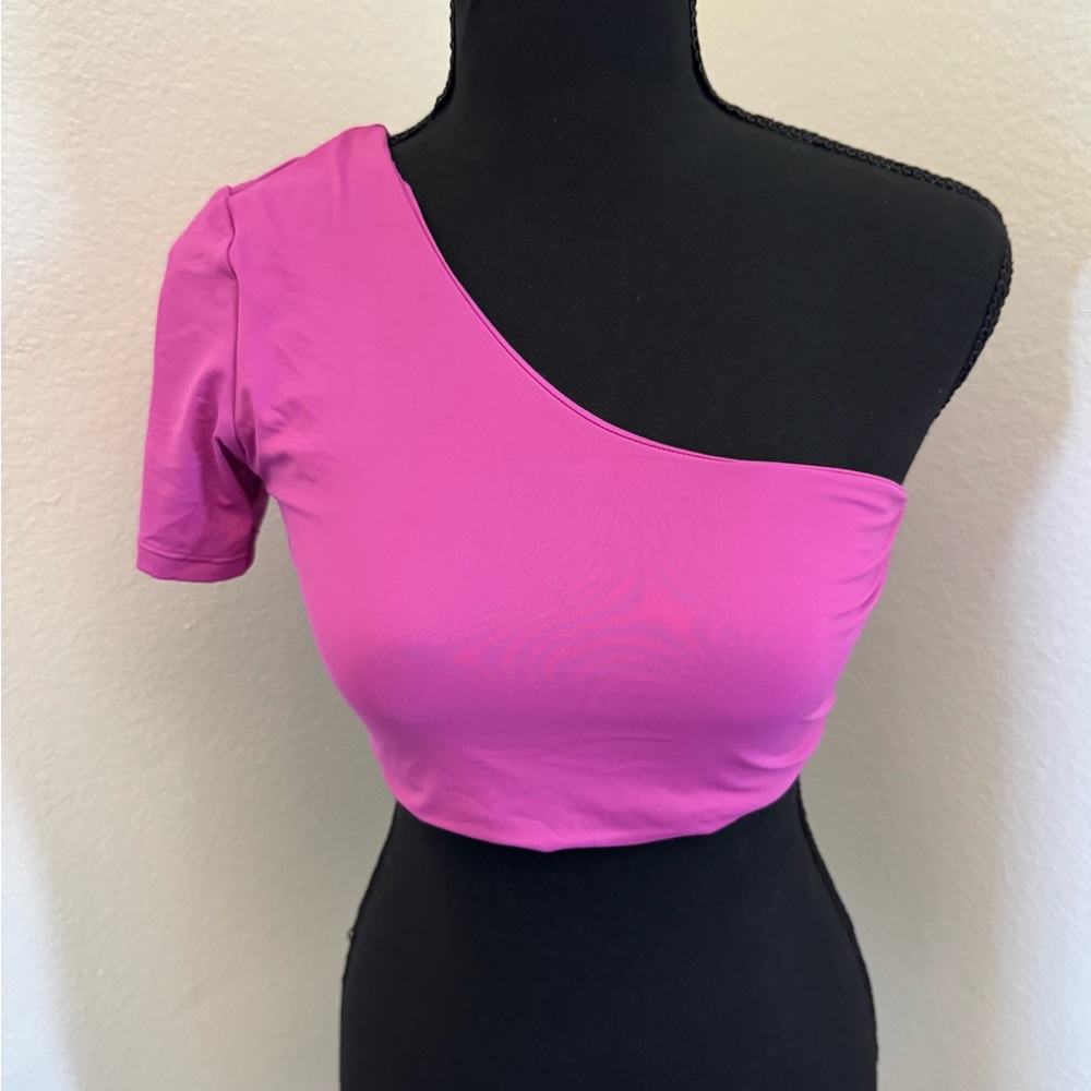 One-Shoulder Purple swim top